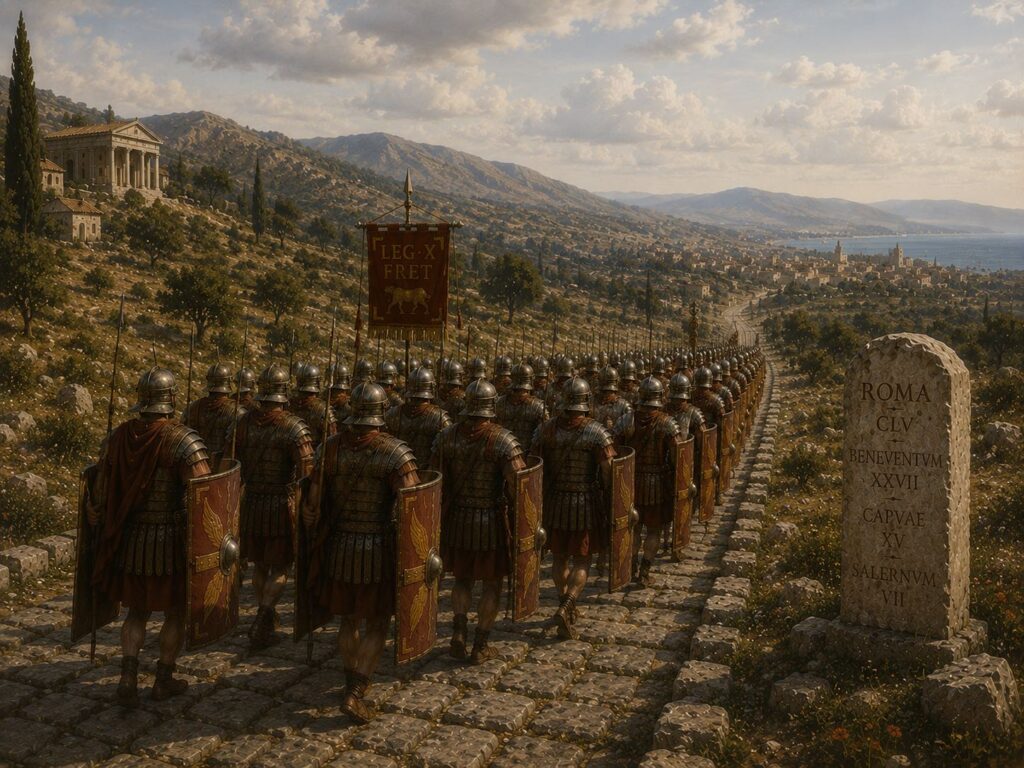 Illustration of Roman legion marching