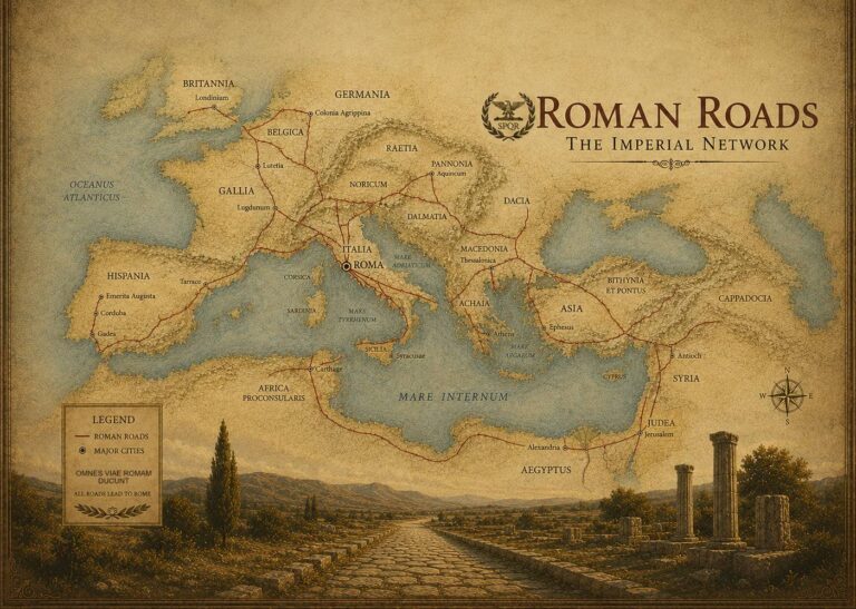 an interpretation of a map of the ancient roman roads