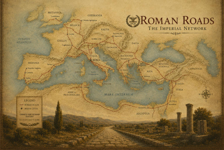 an interpretation of a map of the ancient roman roads
